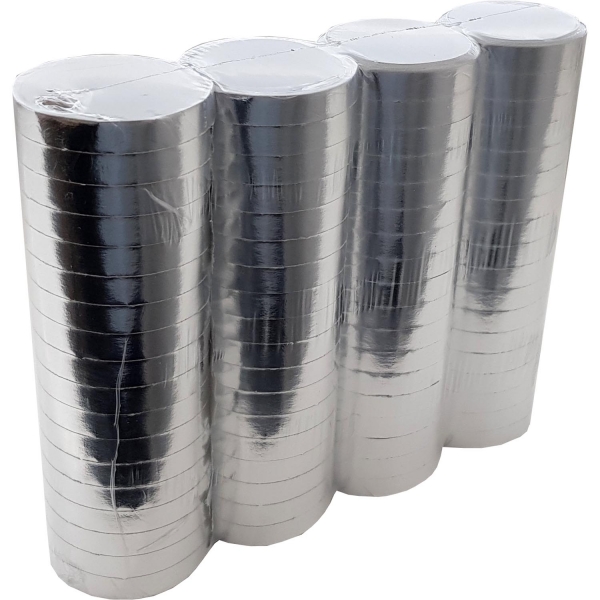 Luftschlangen, Silber Metallic, 4er-Pack., 4/18er