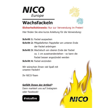 Wachsfackel 45cm 60min